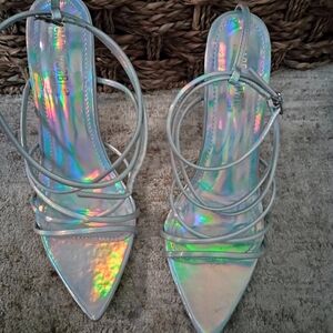 Cape Robbin Iridescent Strappy Heels Size 10